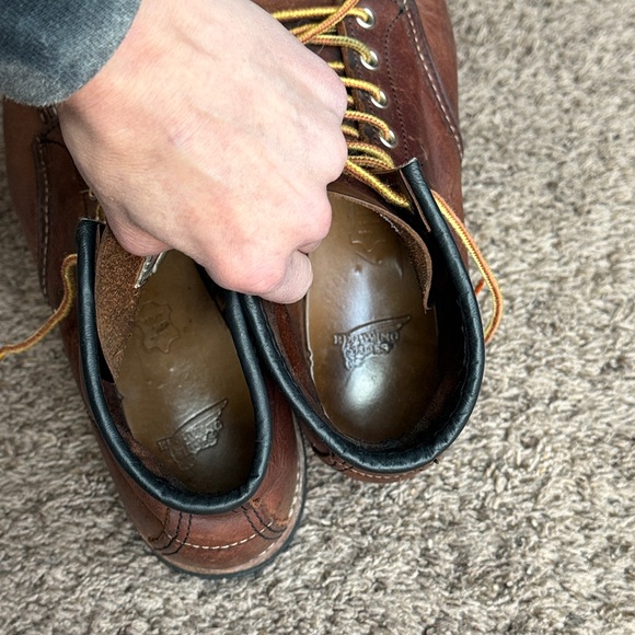 Red Wing Shoes Men's Sz. 10D six inch “roughneck” style Brown Leather Boots - Picture 7 of 8